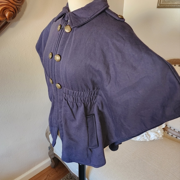 Material Girl Navy Blue Poncho Vest Size Large - Picture 3 of 10